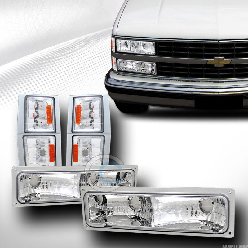 CHROME SIGNAL BUMPER LIGHT DY+AMBER CORNER LAMP K2 94-00 CHEVY C10 C/K SILVERADO