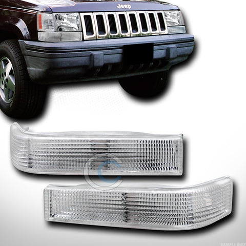 CRYSTAL CLEAR FRONT SIGNAL PARKING BUMPER LIGHTS LAMPS 93-96 JEEP GRAND CHEROKEE