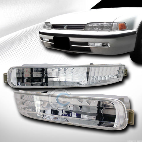 CRYSTAL CLEAR LENS FRONT SIGNAL PARKING BUMPER LIGHTS LAMPS 92-93 HONDA ACCORD