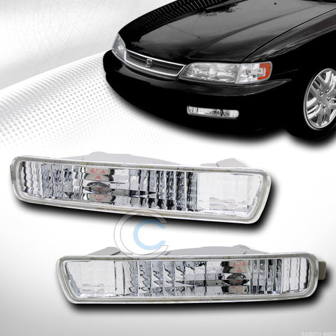 CRYSTAL CLEAR LENS FRONT SIGNAL PARKING BUMPER LIGHTS LAMPS 94-95 HONDA ACCORD