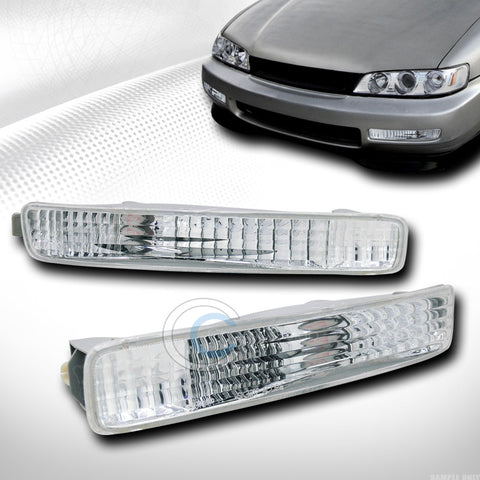 CRYSTAL CLEAR LENS FRONT SIGNAL PARKING BUMPER LIGHTS LAMPS 96-97 HONDA ACCORD
