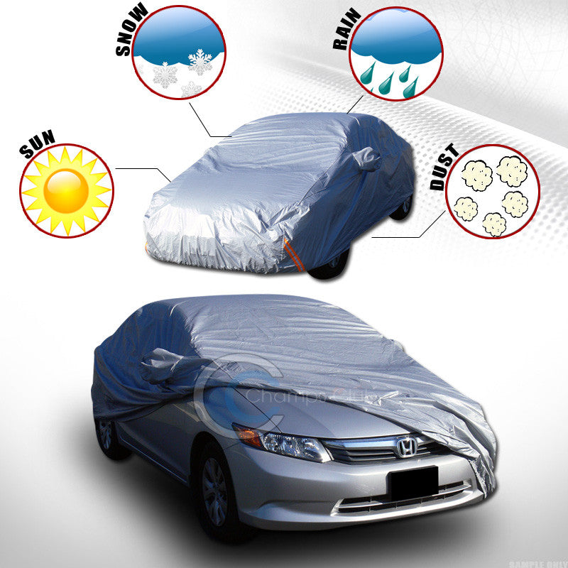 4700MM 4 LAYER WATERPROOF ANTI UV RAIN SNOW RESISTANT CAR COVER+MIRROR POCKET C1