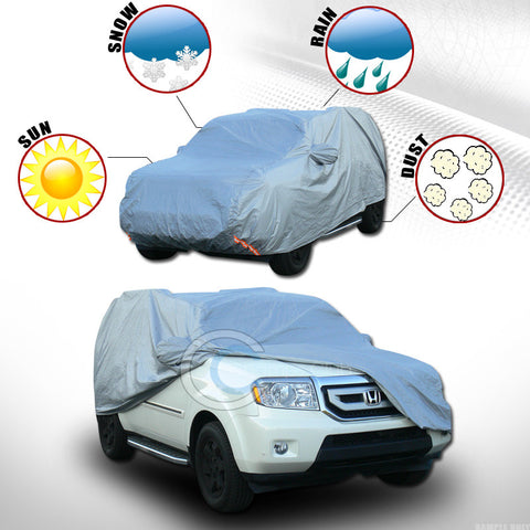 5100MM 4 LAYER WATERPROOF ANTI UV RAIN RESISTANT SUV CAR COVER+MIRROR POCKET CA1