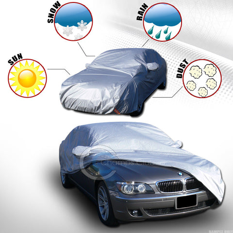 5400MM 4 LAYER WATERPROOF ANTI UV RAIN SNOW RESISTANT CAR COVER+MIRROR POCKET C1