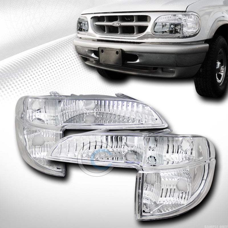 DEPO CHROME CLEAR SIGNAL CORNER LIGHTS LAMPS 95-01 FORD EXPLORER 97 MOUNTAINEER