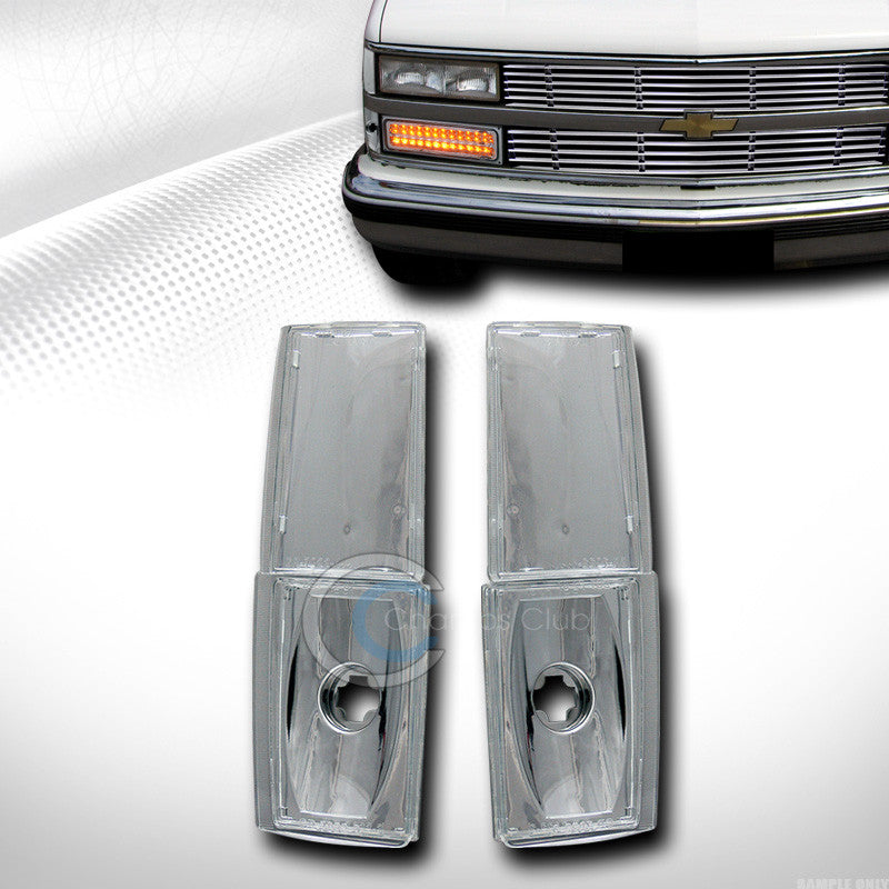 CHROME CLEAR SIGNAL PARKING CORNER LIGHT LAMP 88-93 CHEVY/GMC C10 C/K PICKUP/SUV