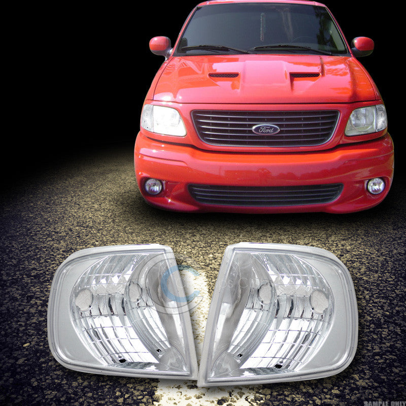 CHROME CLEAR SIGNAL PARKING CORNER LIGHTS LAMPS K2 97-02 03 FORD F150 EXPEDITION