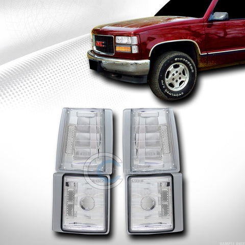 CHROME CLEAR SIGNAL PARKING CORNER LIGHTS LAMPS K2 94-00 GMC C10 C/K PICKUP/SUV