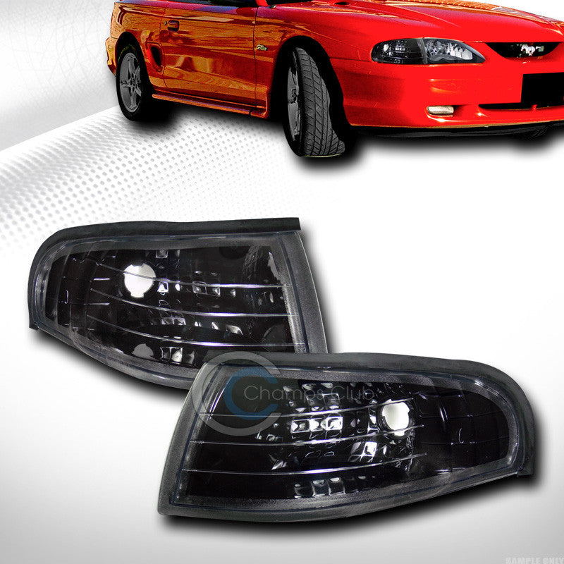 EURO BLACK CLEAR SIGNAL PARKING CORNER LIGHTS LAMPS K2 94-98 FORD MUSTANG V6 GT