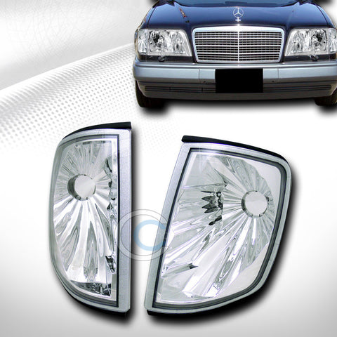 CHROME CLEAR SIGNAL PARKING CORNER LIGHTS LAMPS KS 85-95 MERCEDES W124 E-CLASS