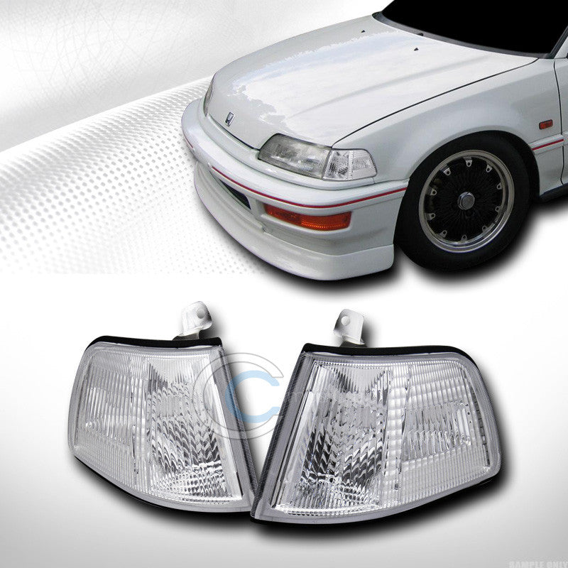 CRYSTAL CLEAR LENS SIGNAL PARKING CORNER LIGHTS LAMPS 90-91 HONDA CIVIC 2D/3D HB