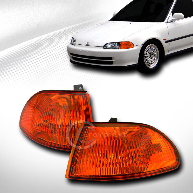 JDM AMBER LENS SIGNAL PARKING CORNER LIGHTS LAMPS YD 92-95 HONDA CIVIC 4D/4DR EG