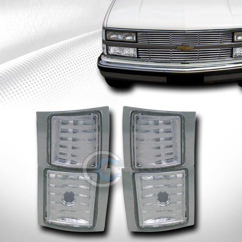 CHROME CLEAR SIGNAL PARKING CORNER LIGHTS LAMP YD 94-00 CHEVY C10 C/K PICKUP/SUV