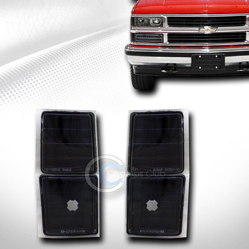 BLACK CLEAR SIGNAL PARKING CORNER LIGHTS LAMPS YD 94-00 CHEVY C10 C/K PICKUP/SUV