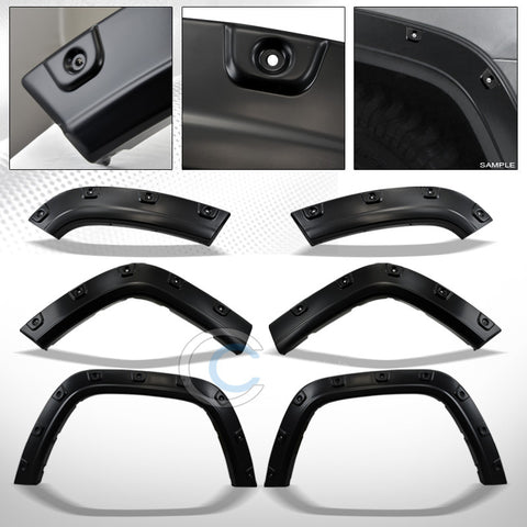 BLK BOSS POCKET RIVET STYLE FENDER FLARES KIT COVER 6P 11-16 JEEP GRAND CHEROKEE