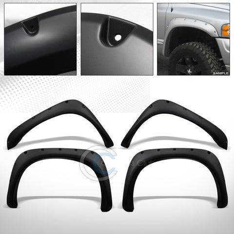 MATTE BLK POCKET FENDER FLARE KIT COVER JR 02-09 DODGE RAM 1500 2500 3500 6.5 FT