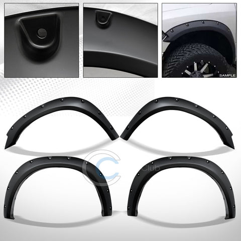 MATTE BLACK POCKET RIVET STYLE FENDER FLARES KIT COVER 10-16 DODGE RAM 2500/3500