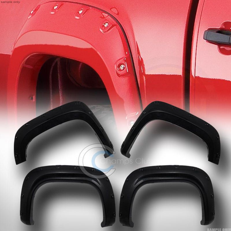 BLK BOSS POCKET RIVET STYLE FENDER FLARES COVER 4PC 07-13 SIERRA 1500 6.5'/8' LB