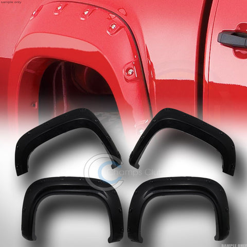 BLK BOSS POCKET RIVET STYLE FENDER FLARES COVER 4PC 07-13 SIERRA 1500 6.5'/8' LB