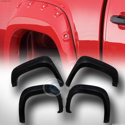 BLK BOSS POCKET RIVET STYLE FENDER FLARES KIT COVER 07-13 GMC SIERRA 1500 5.8 FT