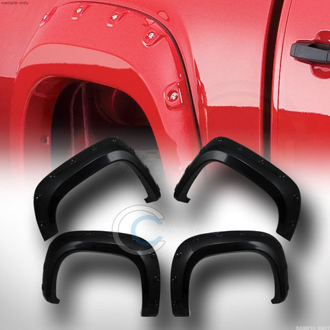 BLK BOSS POCKET RIVET STYLE FENDER FLARES WHEEL COVER 11-14 SIERRA 2500HD/3500HD