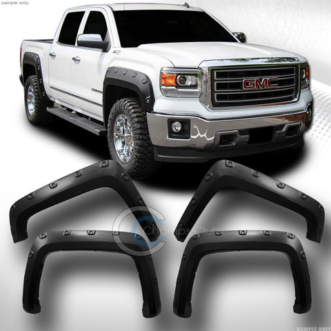 BLK BOSS POCKET STYLE FENDER FLARES KIT WHEEL COVER 4P 2014-2016 GMC SIERRA 1500