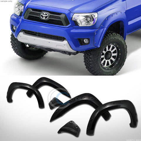 BLK BOSS POCKET RIVET STYLE FENDER FLARE KIT COVER 6P 12-15 TACOMA 6 FT LONG BED