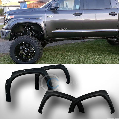 BLK BOSS POCKET RIVET STYLE FENDER FLARES KIT WHEEL COVER 4P 14-16 TOYOTA TUNDRA