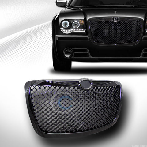 BLACK MESH FRONT HOOD BUMPER GRILL GRILLE COVER ABS 04/05-10 CHRYSLER 300 300C