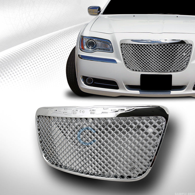 CHROME MESH FRONT HOOD BUMPER GRILL GRILLE COVER ABS 11-13 14 CHRYSLER 300 300C