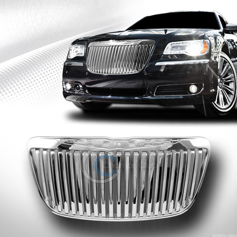 CHROME VERTICAL FRONT HOOD BUMPER GRILL GRILLE COVER ABS 11-14 CHRYSLER 300 300C