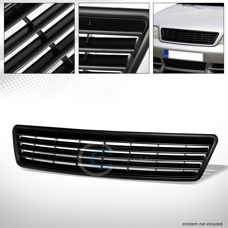 MATTE BLACK HORIZONTAL FRONT HOOD BUMPER GRILL GRILLE COVER ABS 98-01 AUDI A6 C5