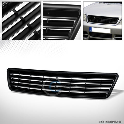 MATTE BLACK HORIZONTAL FRONT HOOD BUMPER GRILL GRILLE COVER ABS 98-01 AUDI A6 C5