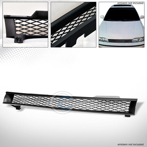 MATTE BLACK T-R MESH FRONT HOOD BUMPER GRILL GRILLE COVER ABS 90-93 HONDA ACCORD