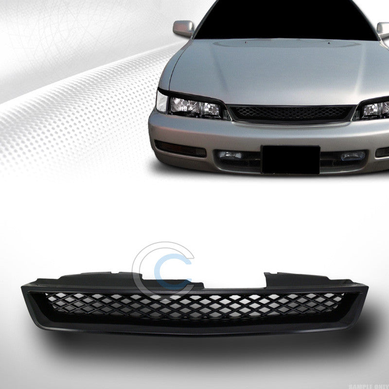 JDM-R BLACK MESH TYPE ABS FRONT HOOD GRILL GRILLE 1994-1997 HONDA ACCORD 2/4D 94