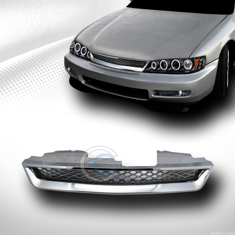 JDM CHROME TYPE MESH FRONT HOOD BUMPER GRILL GRILLE GUARD ABS 1994-1997 ACCORD R