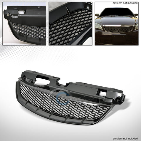 BLK T-R MESH TYPE FRONT HOOD BUMPER GRILL GRILLE COVER 04 05 HONDA CIVIC 2DR/4DR