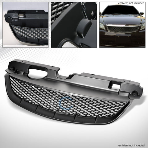 MATTE BLK T-R MESH FRONT HOOD BUMPER GRILL GRILLE COVER 04-05 CIVIC 2DR/4DR ES1