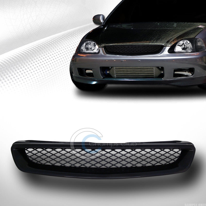 JDM BLK T-R MESH TYPE FRONT BUMPER HOOD GRILL GRILLE 96-98 HONDA CIVIC EK EK9 EJ