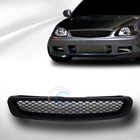 JDM BLK T-R MESH TYPE FRONT BUMPER HOOD GRILL GRILLE 96-98 HONDA CIVIC EK EK9 EJ