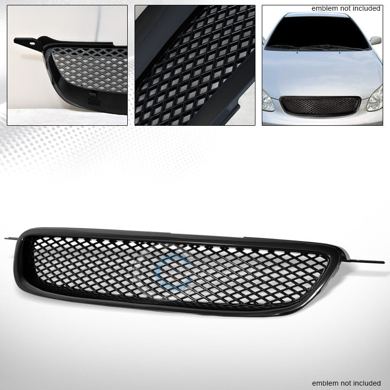 JDM BLK TR-D SPORT MESH FRONT HOOD BUMPER GRILL GRILLE ABS 03-04 TOYOTA COROLLA