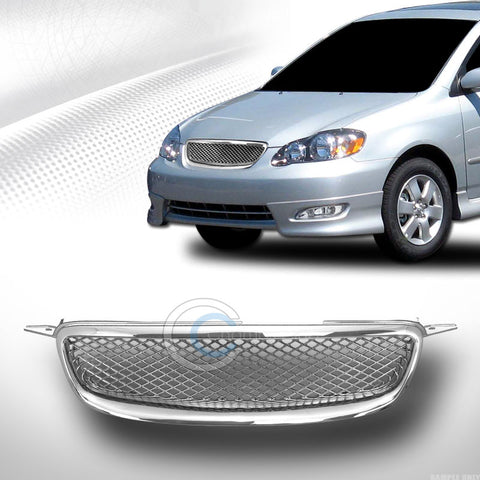 JDM CHROME TR SPORT MESH FRONT HOOD BUMPER GRILL GRILLE ABS 03-04 TOYOTA COROLLA