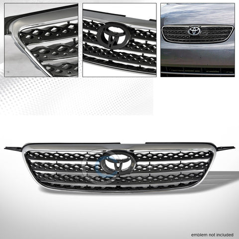 JDM CHROME GRAY SPORT FRONT HOOD BUMPER GRILL GRILLE GUARD 03-04 TOYOTA COROLLA