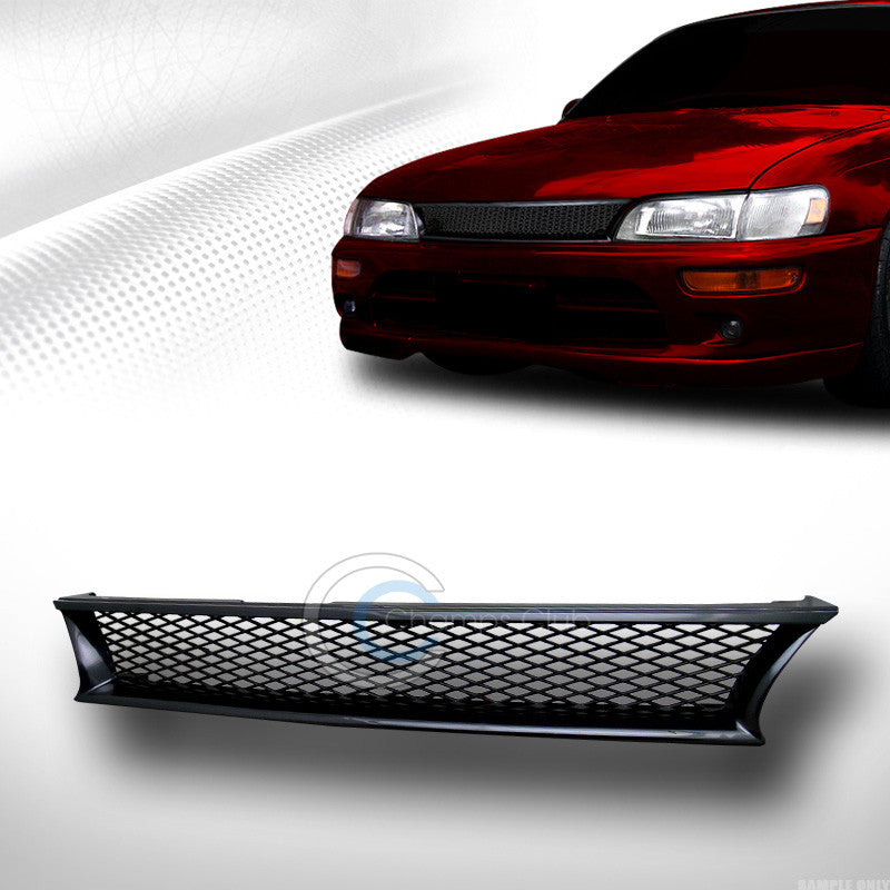 JDM BLACK TR-D MESH FRONT BUMPER HOOD GRILL GRILLE ABS 1993-1997 TOYOTA COROLLA