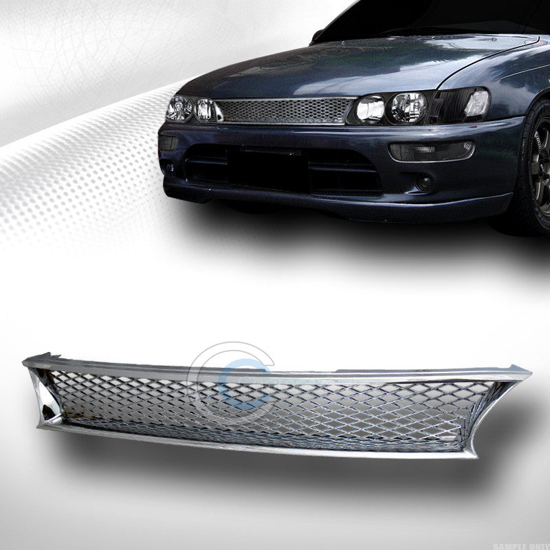 CHROME TR-SPORT MESH FRONT HOOD BUMPER GRILL GRILLE GUARD ABS 1993-1997 COROLLA