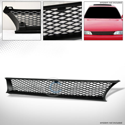 JDM-R MATTE BLACK MESH FRONT HOOD BUMPER GRILL GRILLE COVER 93-97 TOYOTA COROLLA