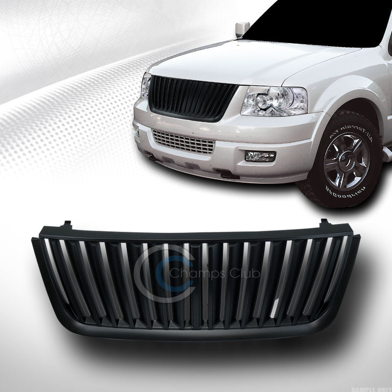 BLK VERTICAL BADGELESS UPPER FRONT HOOD BUMPER GRILL GRILLE 2003-2006 EXPEDITION