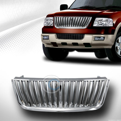 CHROME VERTICAL SPORT UPPER FRONT HOOD BUMPER GRILL GRILLE 2003-2006 EXPEDITION