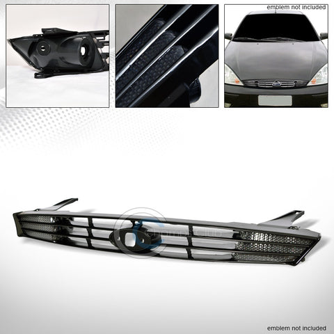 BLK FACTORY SPORT FRONT HOOD BUMPER GRILL GRILLE GUARD+SIGNAL LIGHTS 00-04 FOCUS