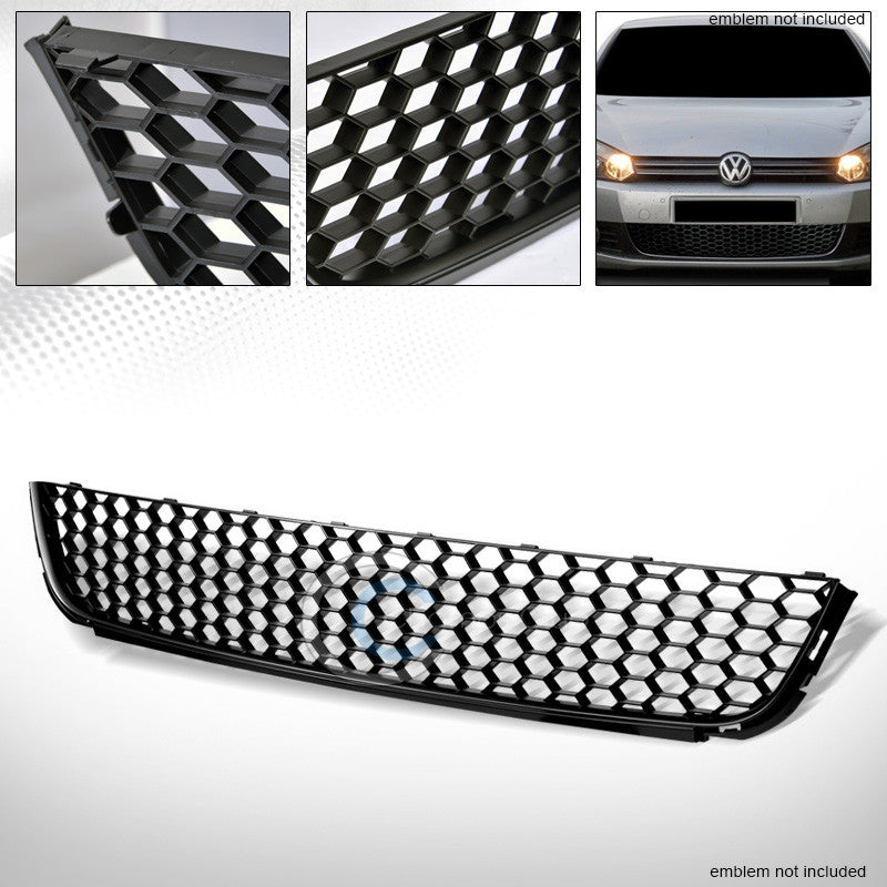 MATTE BLK HONEYCOMB MESH LOWER BUMPER GRILL GRILLE 10+ GOLF/JETTA SPORTWAGEN MK6